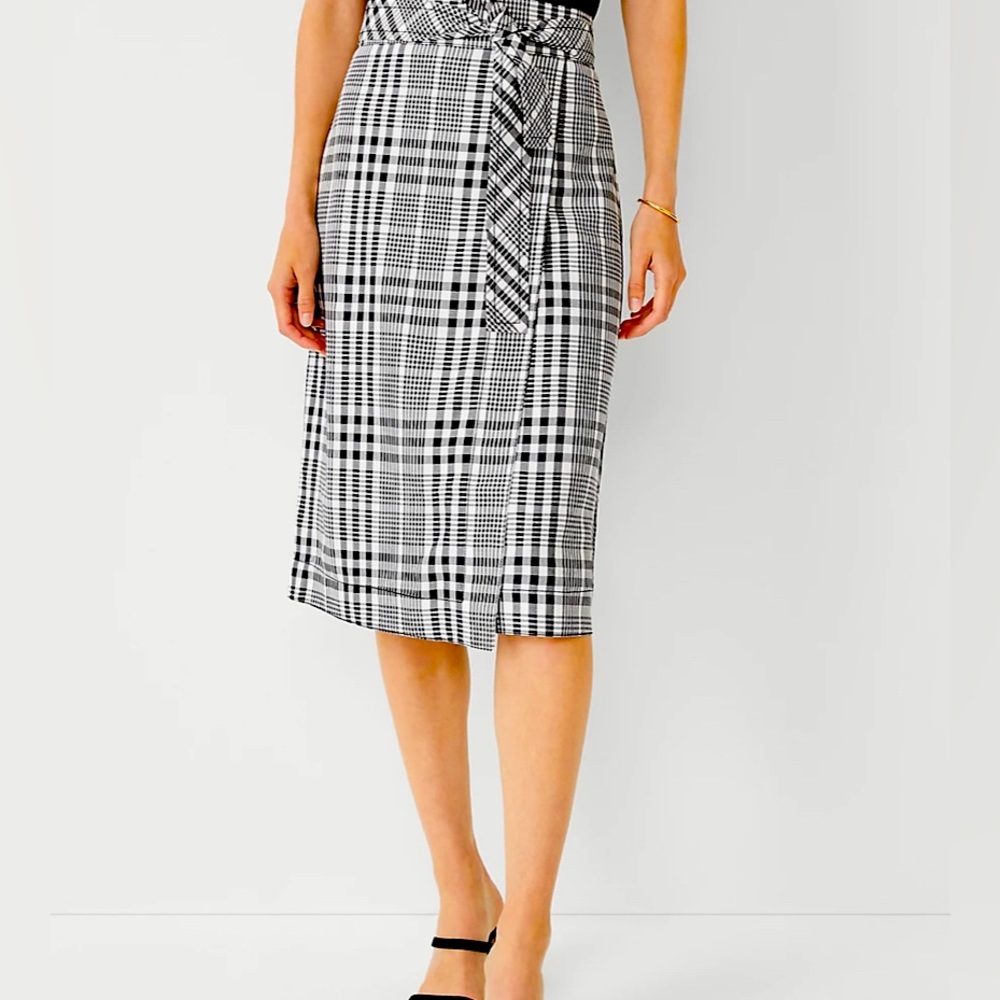 Ann Taylor Tie Waist Midi Skirt